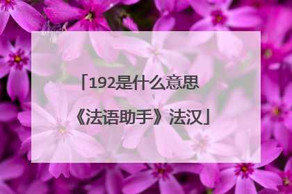 192是什么意思 《法语助手》法汉