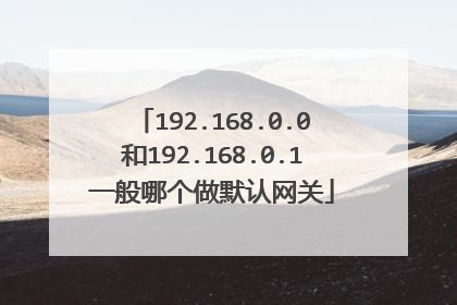 192.168.0.0和192.168.0.1一般哪个做默认网关