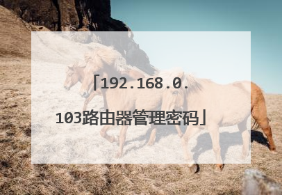 192.168.0.103路由器管理密码