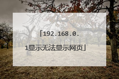 192.168.0.1显示无法显示网页