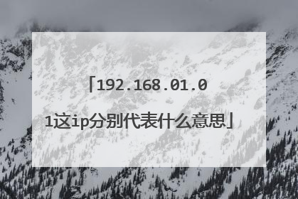 192.168.01.01这ip分别代表什么意思