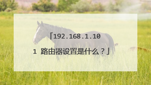 192.168.1.101 路由器设置是什么?