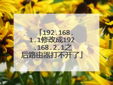 192.168.1.1修改成192.168.2.1之后路由器打不开了