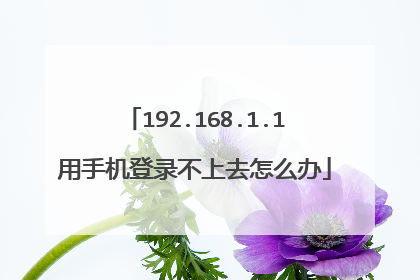 192.168.1.1用手机登录不上去怎么办
