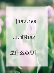 192.168.1.1的192是什么意思