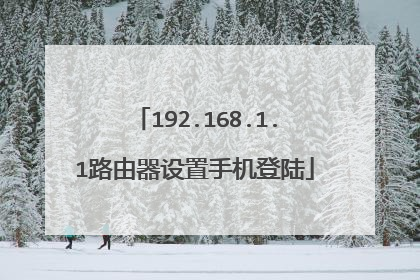 192.168.1.1路由器设置手机登陆