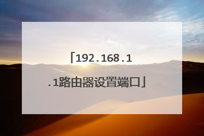 192.168.1.1路由器设置端口