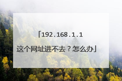 192.168.1.1这个网址进不去?怎么办
