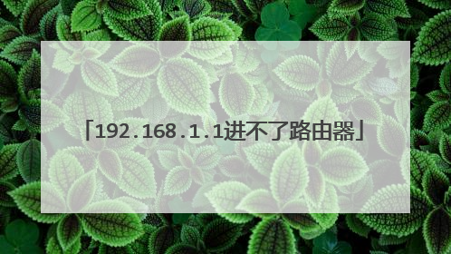 192.168.1.1进不了路由器