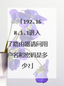 192.168.1.1进入了路由器请问用户名和密码是多少?