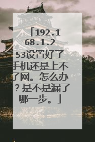 192.168.1.253设置好了手机还是上不了网。怎么办？是不是漏了哪一步。