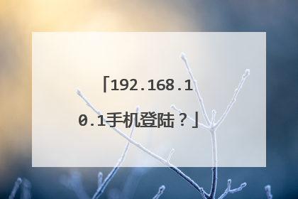 192.168.10.1手机登陆？