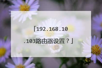192.168.10.103路由器设置？