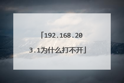 192.168.203.1为什么打不开