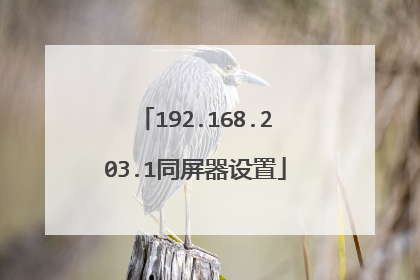 192.168.203.1同屏器设置