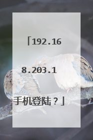 192.168.203.1手机登陆?