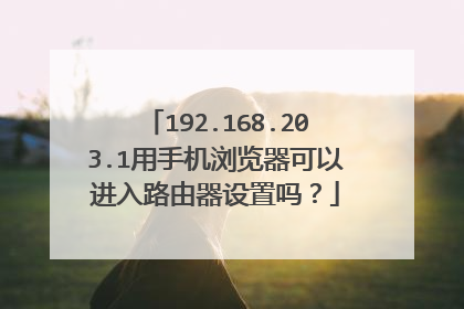 192.168.203.1用手机浏览器可以进入路由器设置吗？
