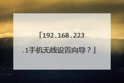 192.168.223.1手机无线设置向导?