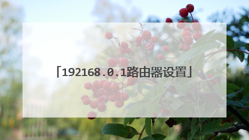 192168.0.1路由器设置