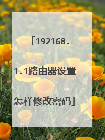 192168.1.1路由器设置怎样修改密码