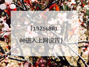 1921680100进入上网设置