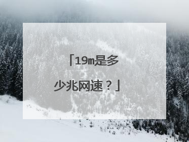 19m是多少兆网速?
