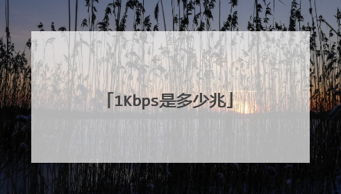 1Kbps是多少兆