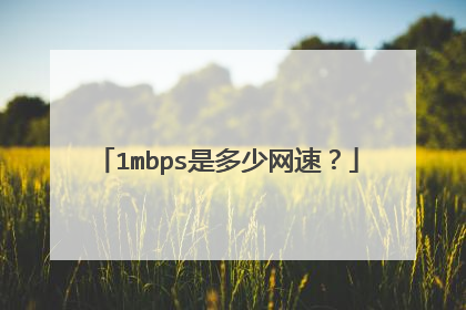 1mbps是多少网速？