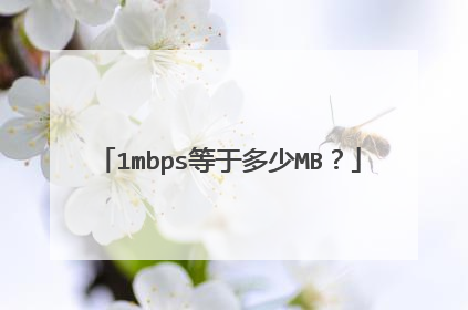 1mbps等于多少MB？