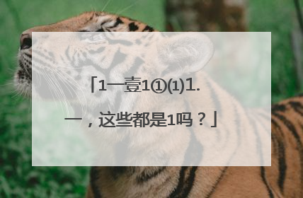 1一壹1①⑴⒈❶㊀一，这些都是1吗？