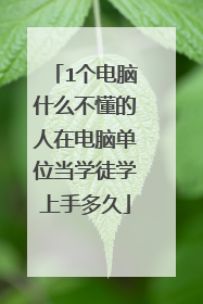 1个电脑什么不懂的人在电脑单位当学徒学上手多久