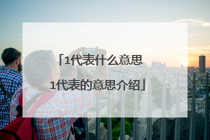 1代表什么意思 1代表的意思介绍