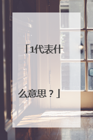 1代表什么意思？