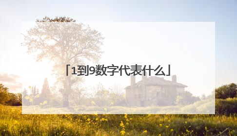 1到9数字代表什么