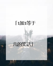 1加1等于几的笑话