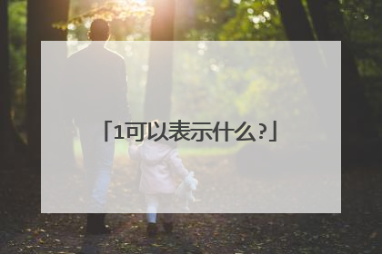 1可以表示什么?