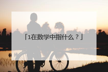 1在数学中指什么？
