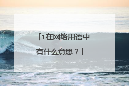 1在网络用语中有什么意思？