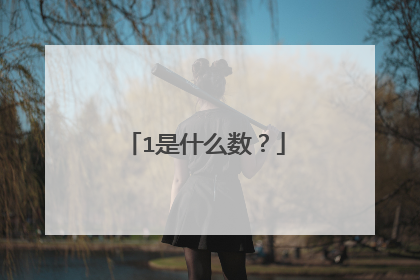 1是什么数?