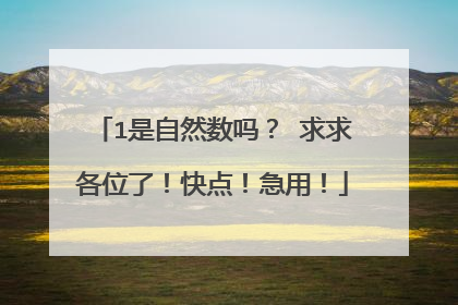 1是自然数吗？ 求求各位了！快点！急用！