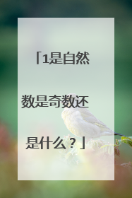 1是自然数是奇数还是什么?