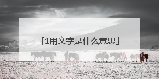 1用文字是什么意思