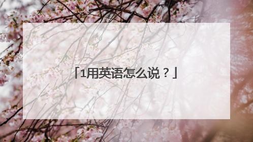 1用英语怎么说?