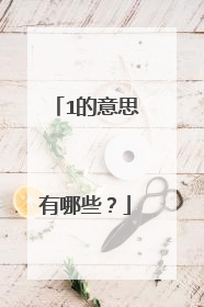 1的意思有哪些?