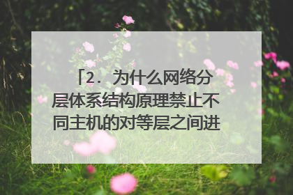 2. 为什么网络分层体系结构原理禁止不同主机的对等层之间进行直接通信?