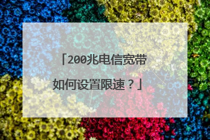 200兆电信宽带如何设置限速？