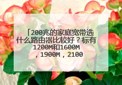 200兆的家庭宽带选什么路由器比较好?标有1200M和1600M,1900M,2100M有何区别?