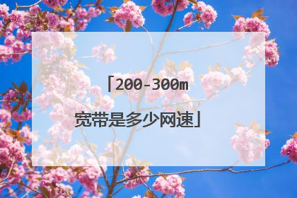 200-300m宽带是多少网速