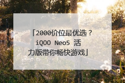 2000价位最优选?iQOO Neo5 活力版带你畅快游戏