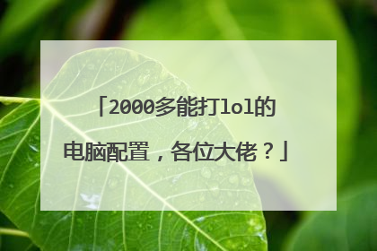 2000多能打lol的电脑配置,各位大佬?